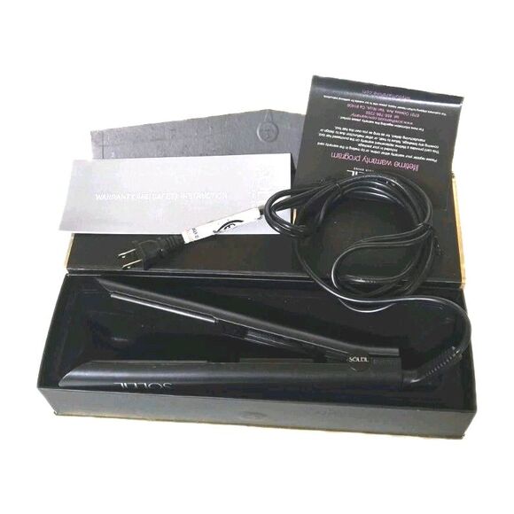 Soleil Model L10HSC-B1 Professional Solid Ceramic Flat Iron Black Tested.Working - Picture 2 of 12
